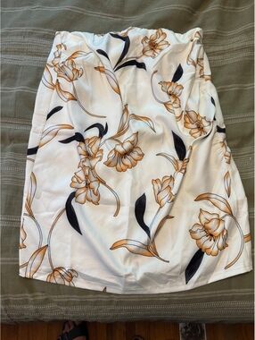 Grace Karin Floral Print White Mini Skirt with Back Zipper XXL NWT